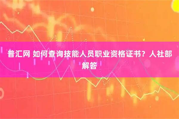 普汇网 如何查询技能人员职业资格证书？人社部解答