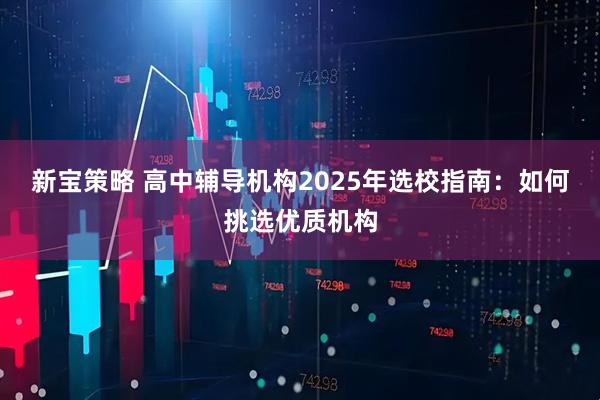 新宝策略 高中辅导机构2025年选校指南：如何挑选优质机构